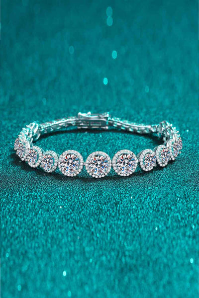 925 Sterling Silver Moissanite Bracelet 10.4 Carat Sparkling Jewelry for Elegant Everyday Wear