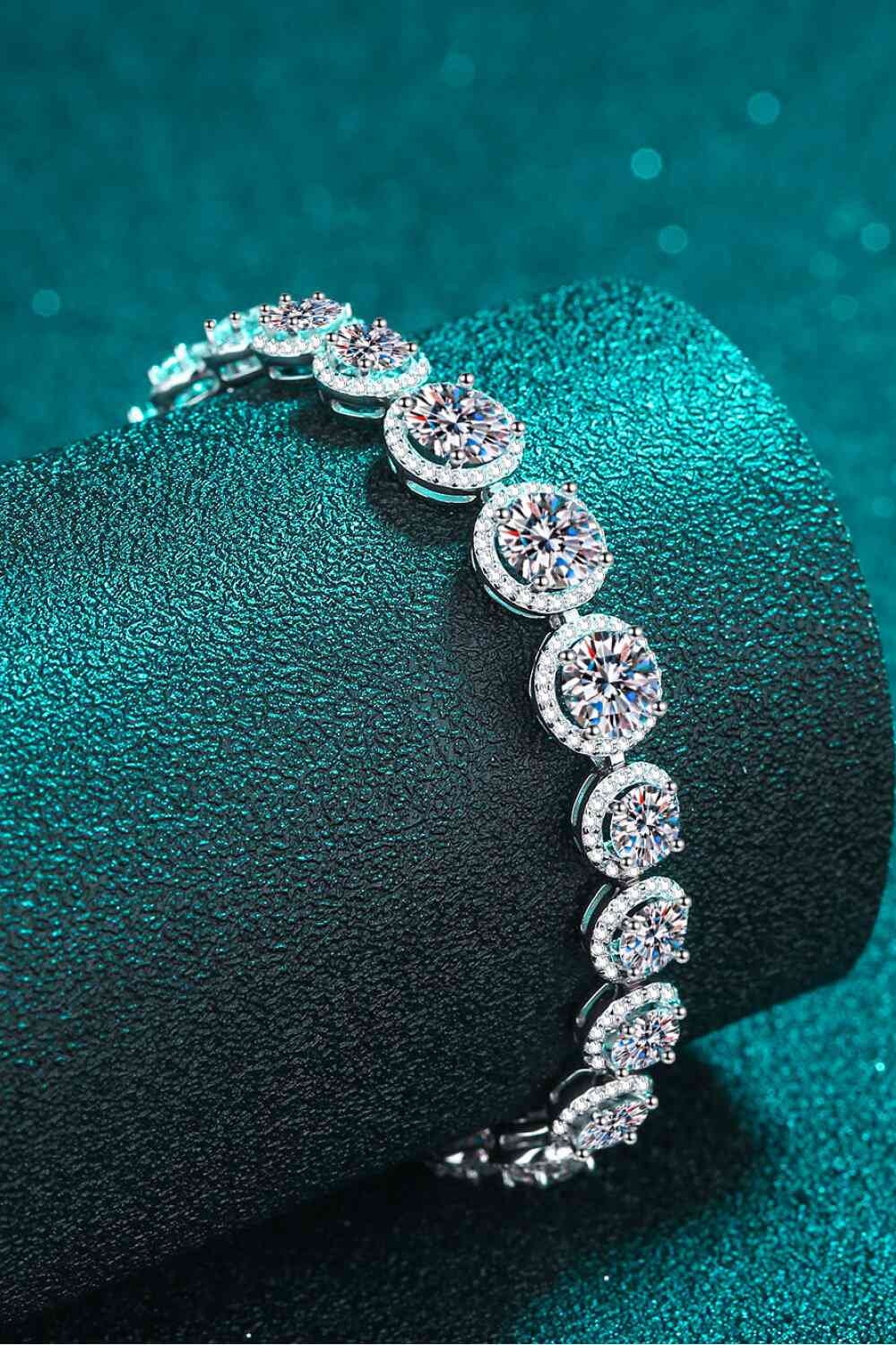 925 Sterling Silver Moissanite Bracelet 10.4 Carat Sparkling Jewelry for Elegant Everyday Wear
