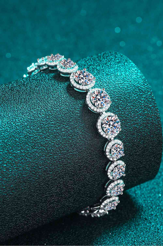 925 Sterling Silver Moissanite Bracelet 10.4 Carat Sparkling Jewelry for Elegant Everyday Wear