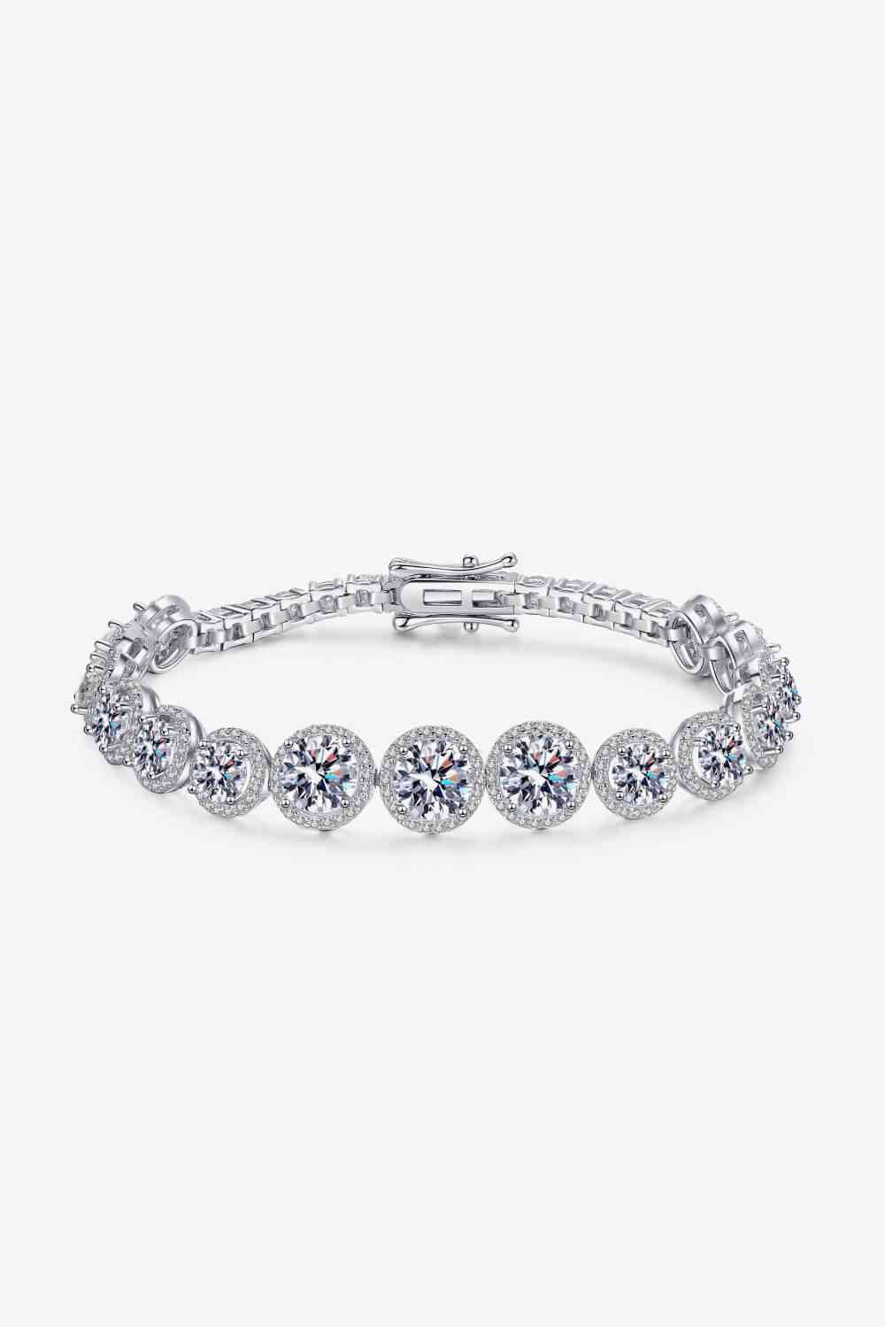925 Sterling Silver Moissanite Bracelet 10.4 Carat Sparkling Jewelry for Elegant Everyday Wear
