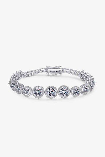 925 Sterling Silver Moissanite Bracelet 10.4 Carat Sparkling Jewelry for Elegant Everyday Wear