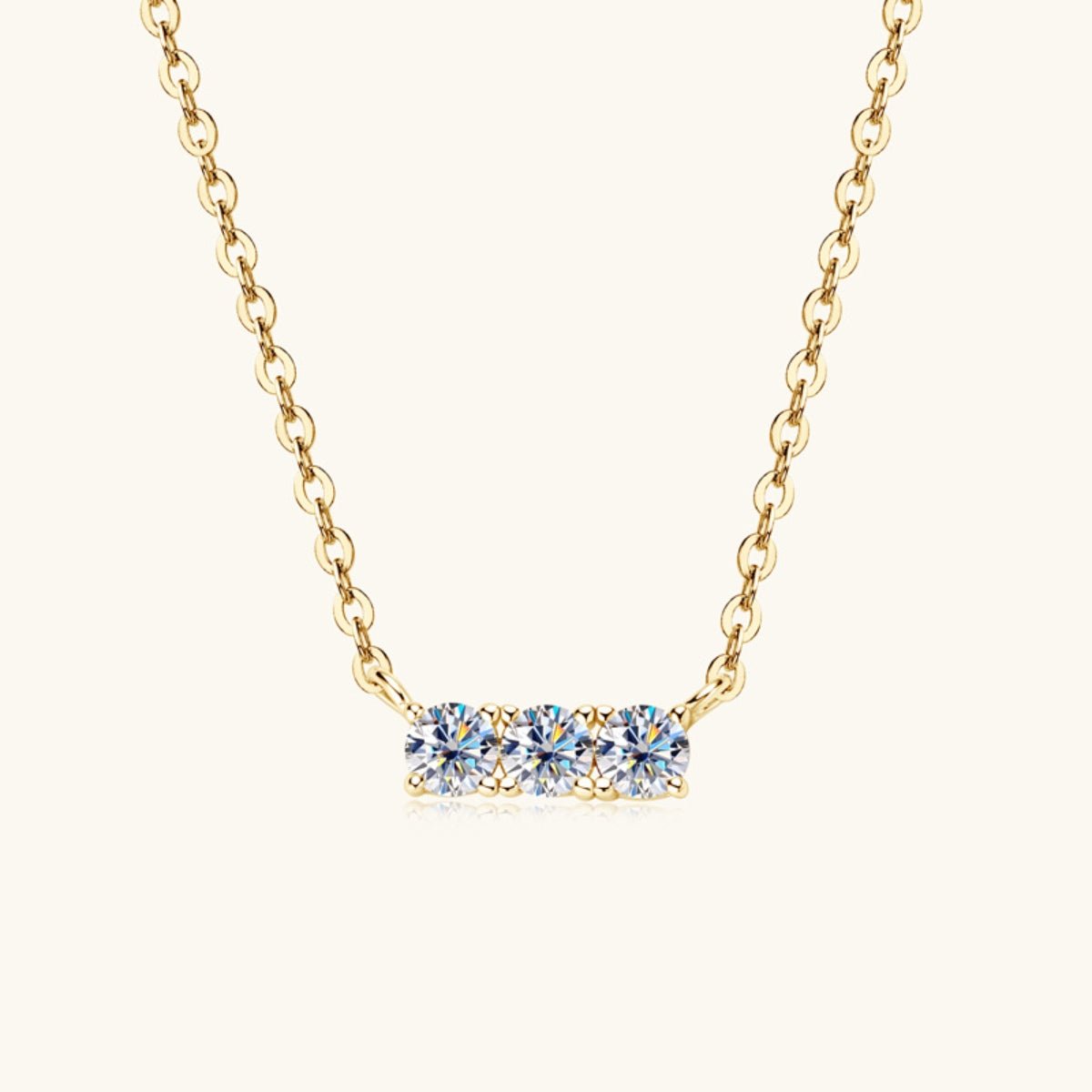 925 Sterling Silver Inlaid Moissanite Bar Necklace Gift
