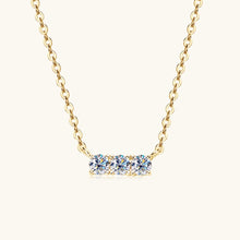 925 Sterling Silver Inlaid Moissanite Bar Necklace Gift