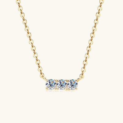 925 Sterling Silver Inlaid Moissanite Bar Necklace Gift