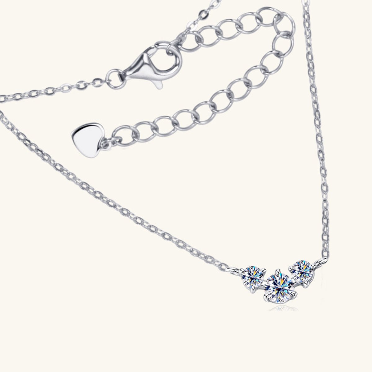925 Sterling Silver Inlaid Moissanite Necklace Elegance