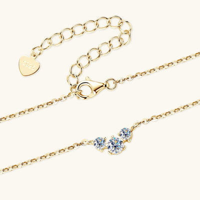 925 Sterling Silver Inlaid Moissanite Necklace Elegance