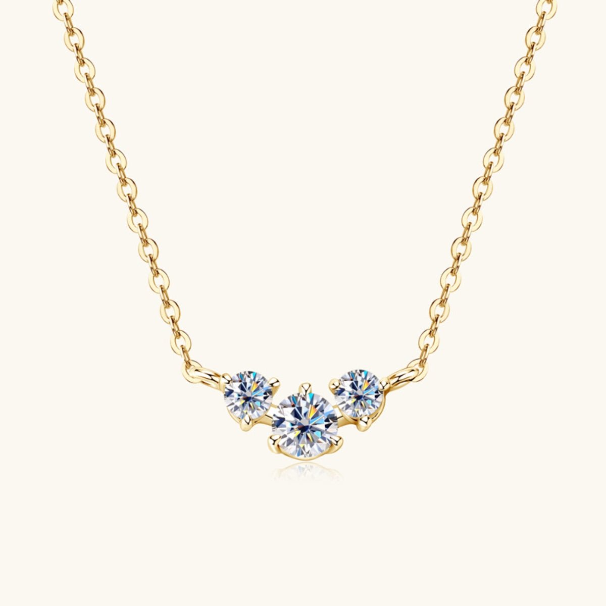 925 Sterling Silver Inlaid Moissanite Necklace Elegance