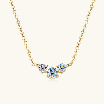 925 Sterling Silver Inlaid Moissanite Necklace Elegance