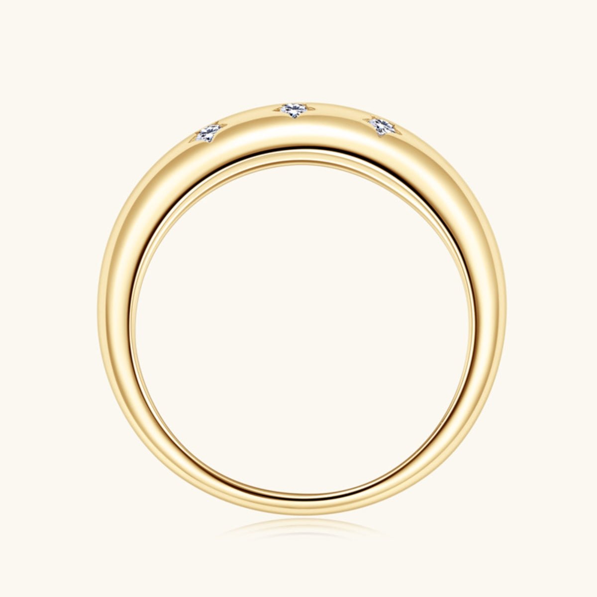925 Sterling Silver Inlaid Moissanite Star Ring for Women