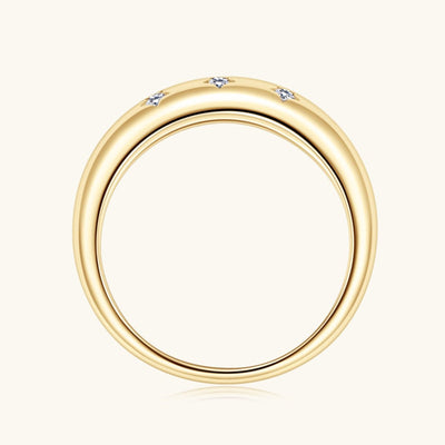 925 Sterling Silver Inlaid Moissanite Star Ring for Women
