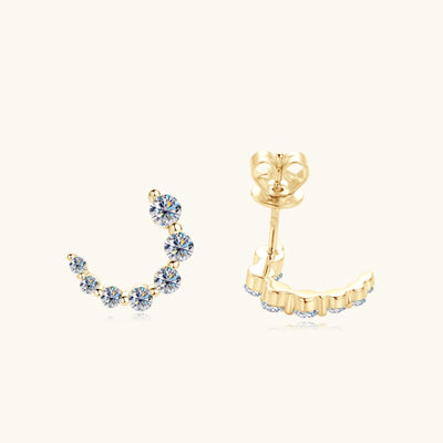 925 Sterling Silver Inlaid Moissanite Stud Earrings Set