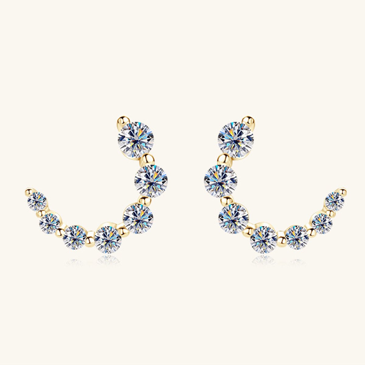 925 Sterling Silver Inlaid Moissanite Stud Earrings Set