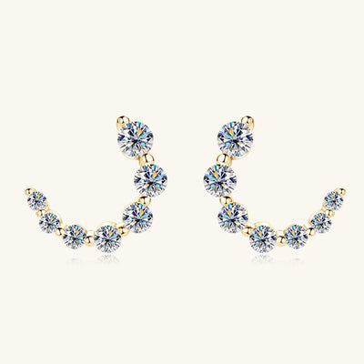 925 Sterling Silver Inlaid Moissanite Stud Earrings Set