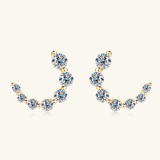 925 Sterling Silver Inlaid Moissanite Stud Earrings Set
