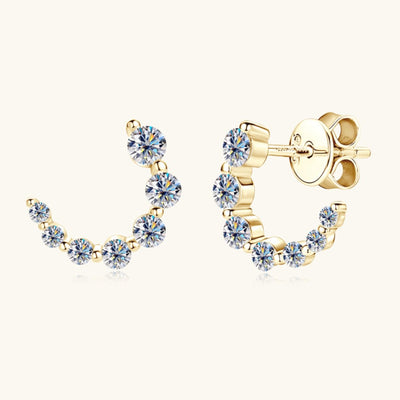 925 Sterling Silver Inlaid Moissanite Stud Earrings Set