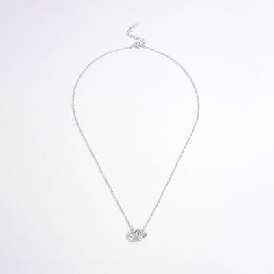 925 Sterling Silver Inlaid Zircon Heart Necklace Charm