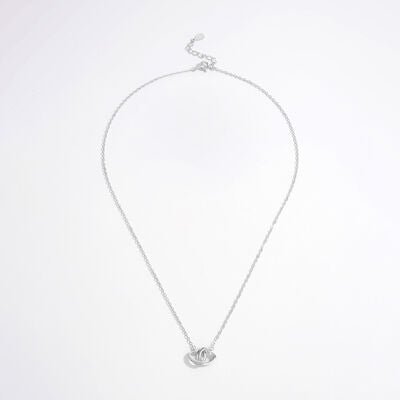 925 Sterling Silver Inlaid Zircon Heart Necklace