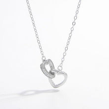 925 Sterling Silver Inlaid Zircon Heart Necklace Charm