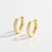 925 Sterling Silver Inlaid Zircon Huggie Earrings Set For Elegant Everyday Luxury Jewelry