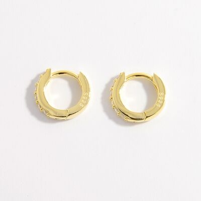 925 Sterling Silver Inlaid Zircon Huggie Earrings Set For Elegant Everyday Luxury Jewelry