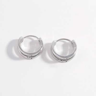 925 Sterling Silver Inlaid Zircon Huggie Earrings for Elegance