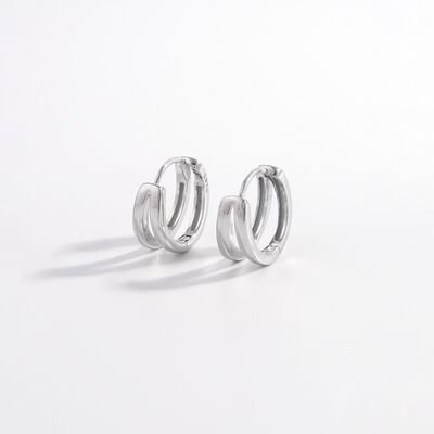 925 Sterling Silver Inlaid Zircon Huggie Earrings for Elegance