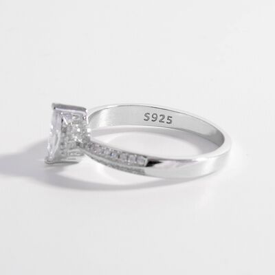 925 Sterling Silver Inlaid Zircon Ring