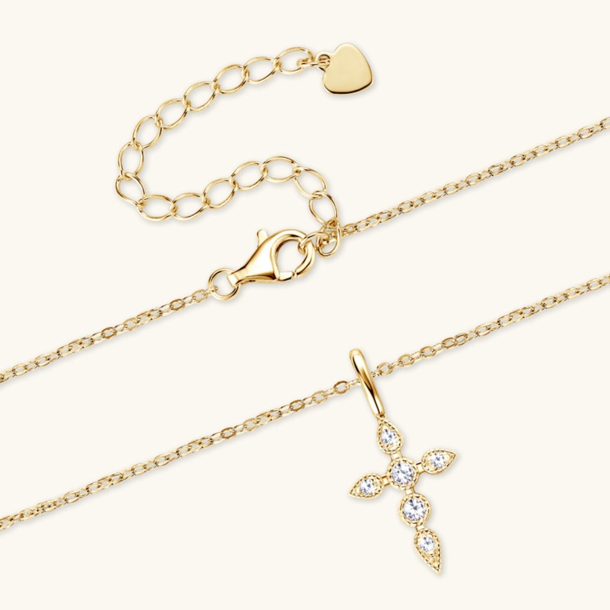 925 Sterling Silver Moissanite Cross Pendant Necklace Gift