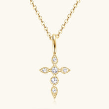925 Sterling Silver Moissanite Cross Pendant Necklace Gift