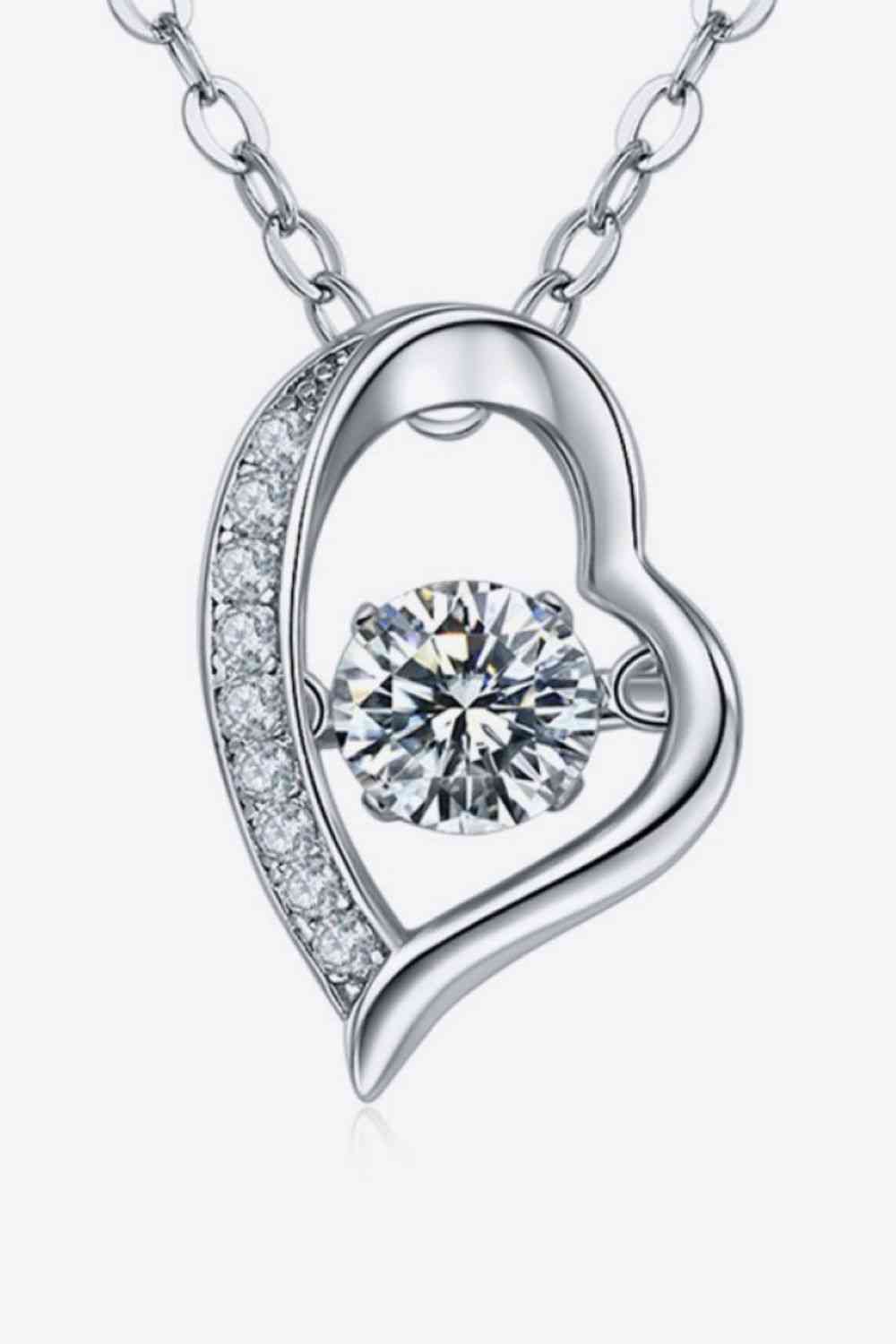 925 Sterling Silver Moissanite Pendant Necklace for Women