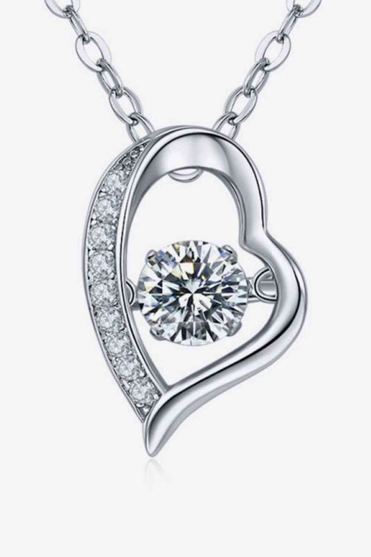 925 Sterling Silver Moissanite Pendant Necklace for Women