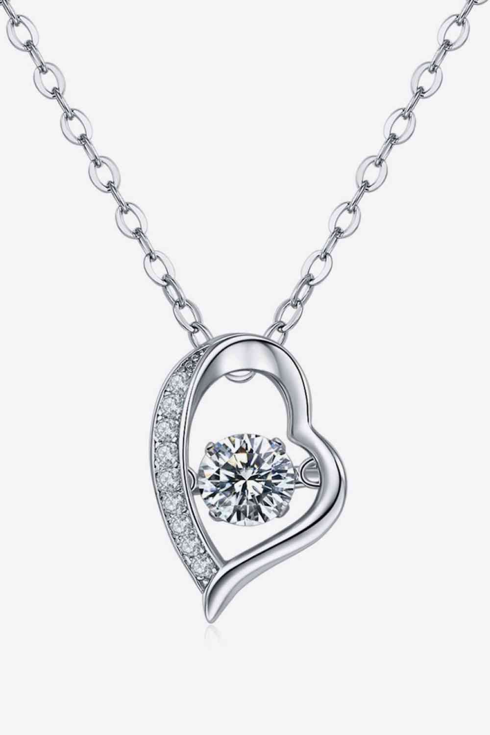925 Sterling Silver Moissanite Pendant Necklace for Women