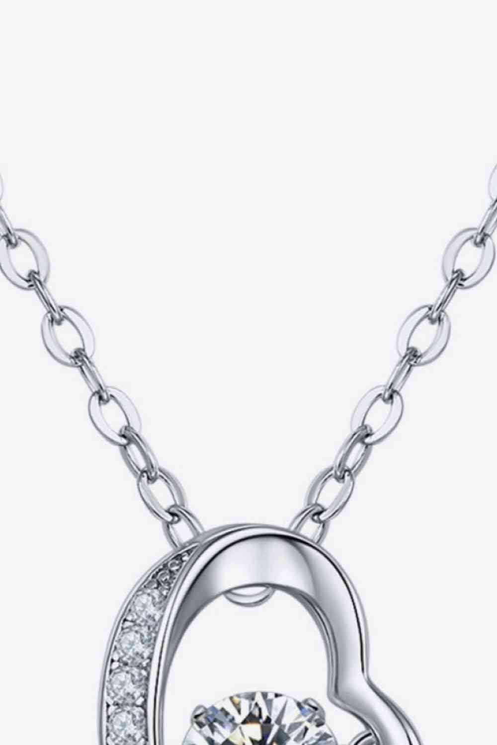 925 Sterling Silver Moissanite Pendant Necklace for Women