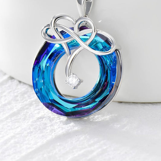 925 Sterling Silver Natural Crystal Pendant Necklace for Elegance