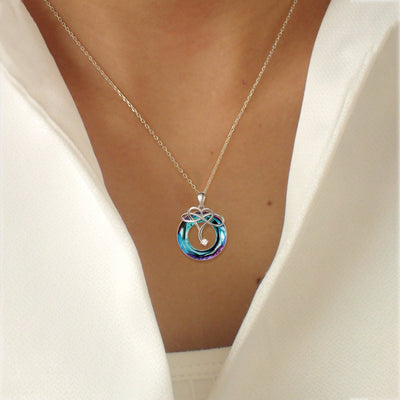 925 Sterling Silver Natural Crystal Pendant Necklace for Elegance