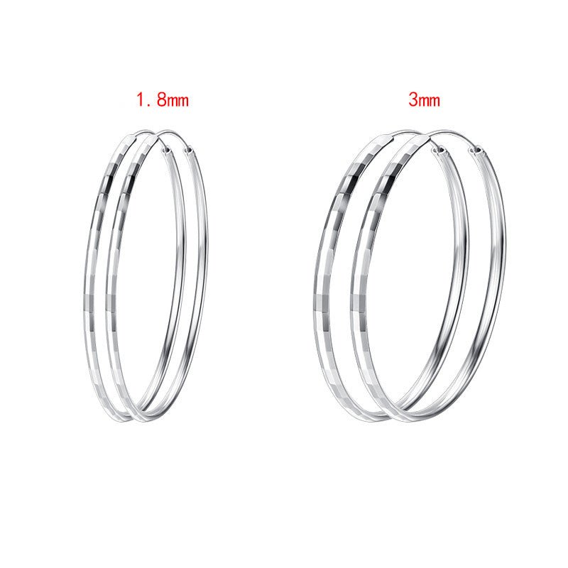 925 Sterling Silver Senior Sense Circle Earrings Female New Temperament Niche Design Sense Large Earrings Thin Earrings