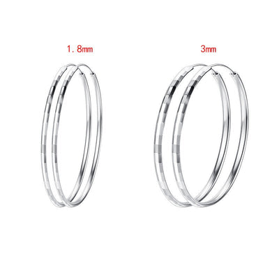 925 Sterling Silver Senior Sense Circle Earrings Female New Temperament Niche Design Sense Large Earrings Thin Earrings