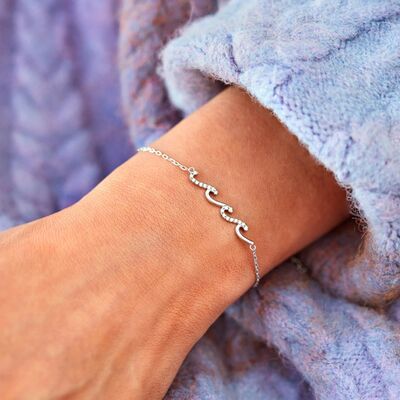 Elegant 925 Sterling Silver Zircon Bracelet for Women