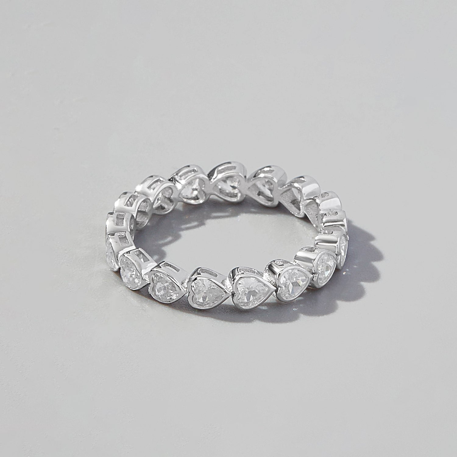 925 Sterling Silver Zircon Heart Ring for Elegant Style