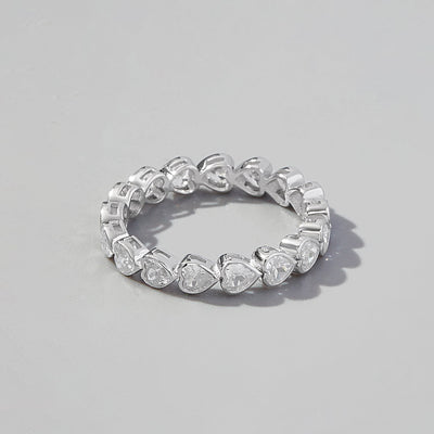 925 Sterling Silver Zircon Heart Ring for Elegant Style