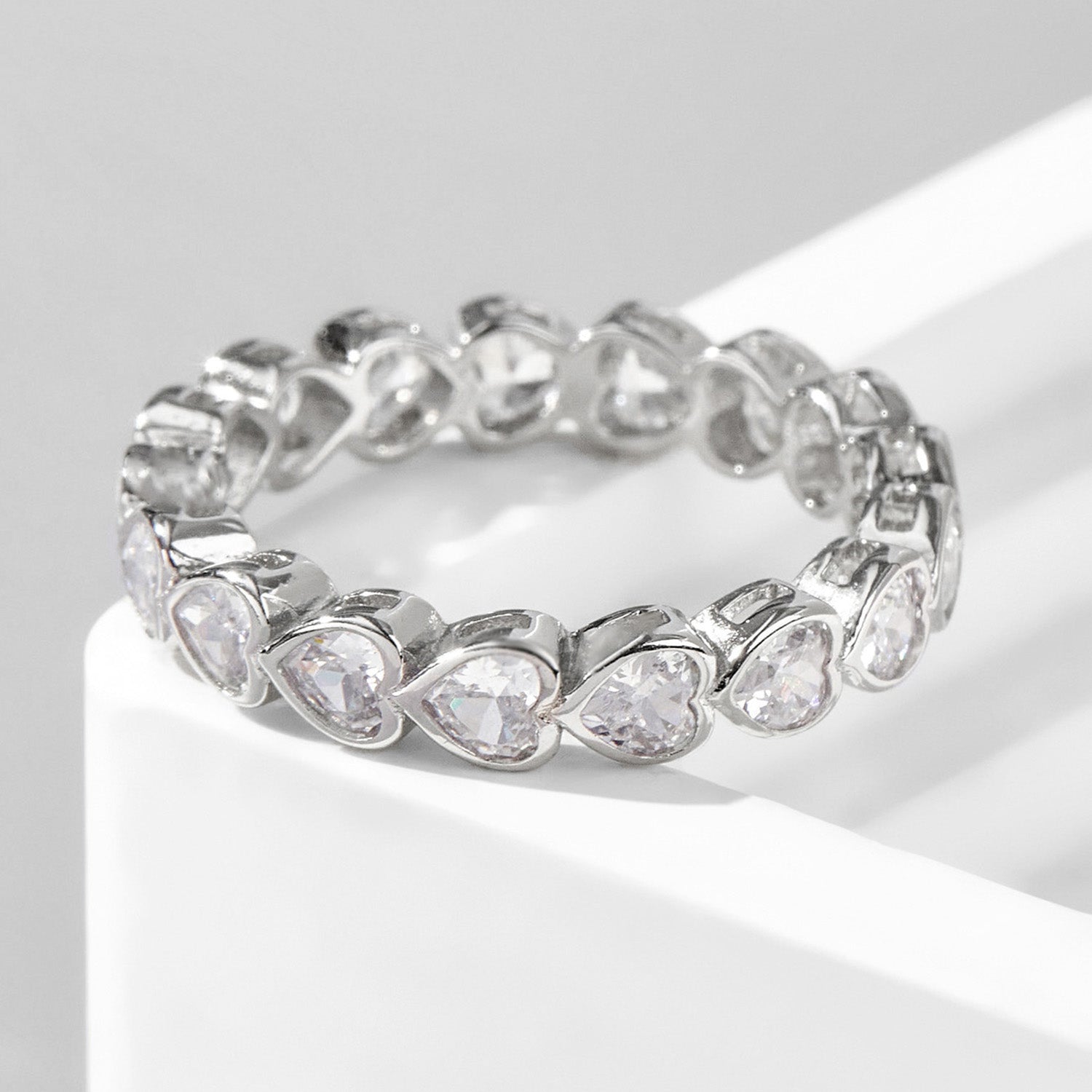 925 Sterling Silver Zircon Heart Ring for Elegant Style