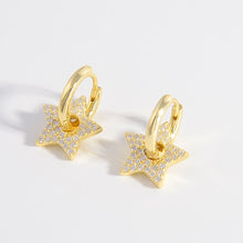 925 Sterling Silver Zircon Star Earrings for Elegant Style