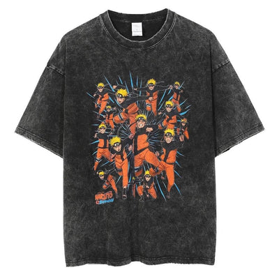Naruto Vintage Washed Cotton Tee Harajuku Ninja Apparel