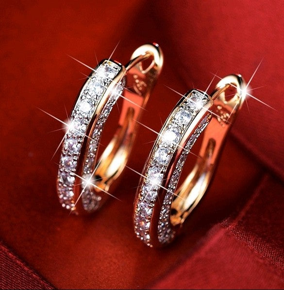 Popular Zircon Stud Earrings Pave Exquisite Craftsmanship Simulation Diamond Stud Earrings