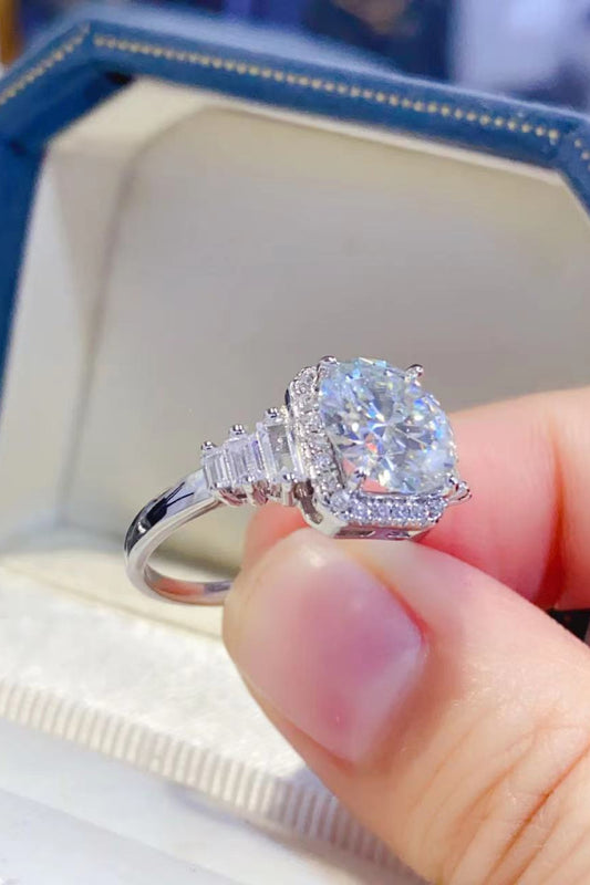 Stunning 3 Carat Moissanite 925 Sterling Silver Ring