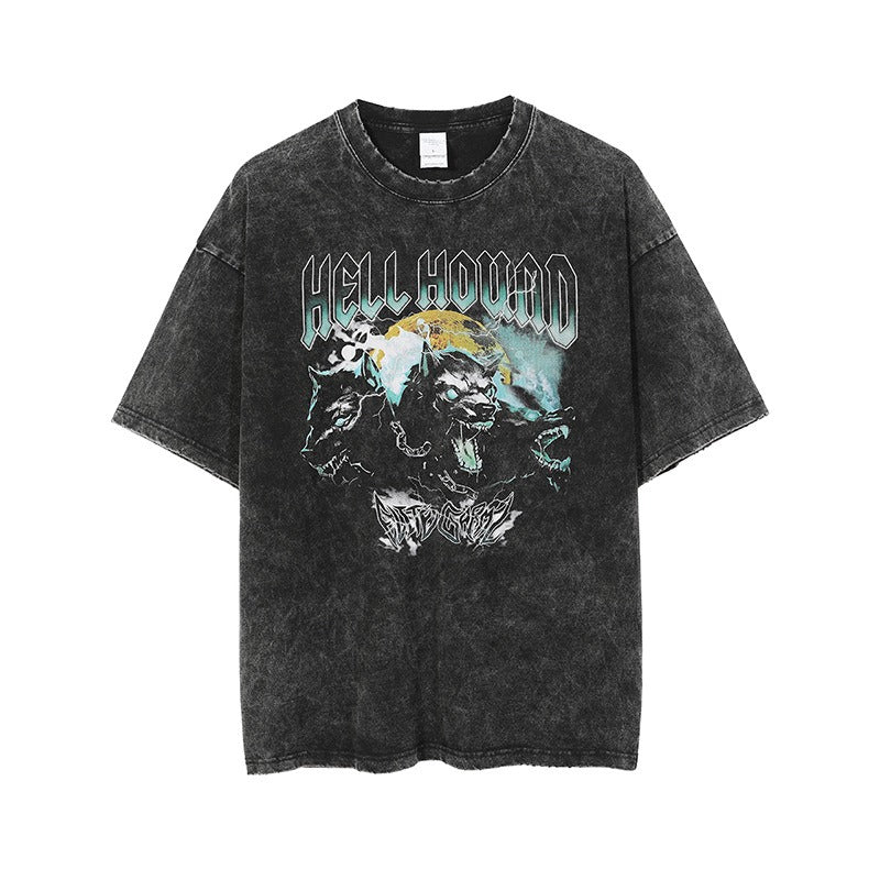 Men's Vintage Urban Graphic Tee Distressed Cotton Style