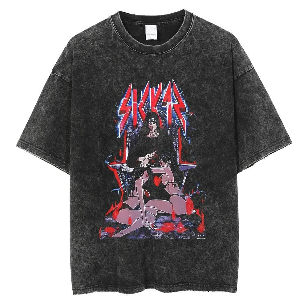 Naruto Vintage Washed Cotton Tee Harajuku Ninja Apparel