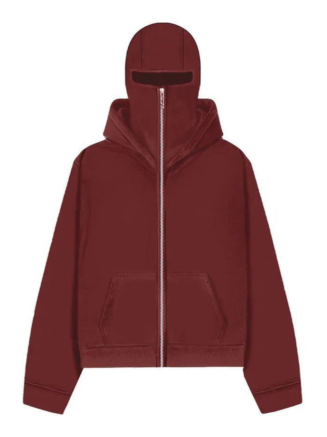 Men's Zip Up Long Sleeve Hoodie with Mask for Comfort