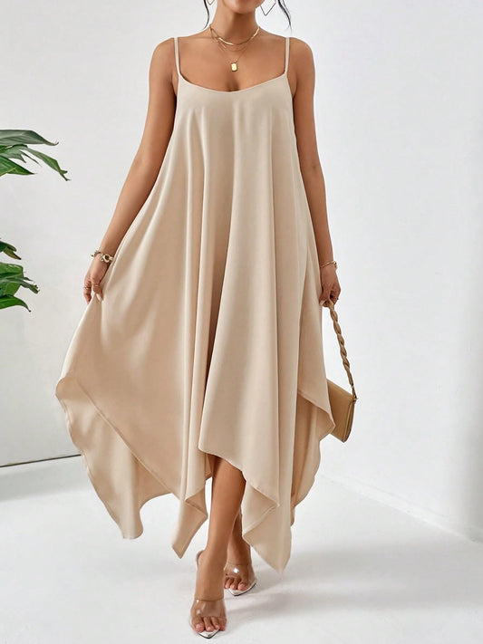 Sophisticated Scoop Neck Midi Dress for Effortless Elegance