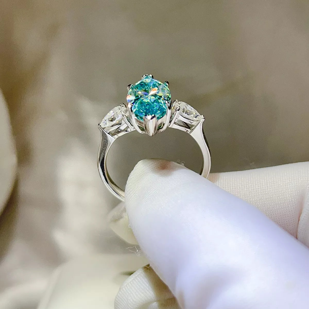 6 Carat 925 Sterling Silver Moissanite Ring